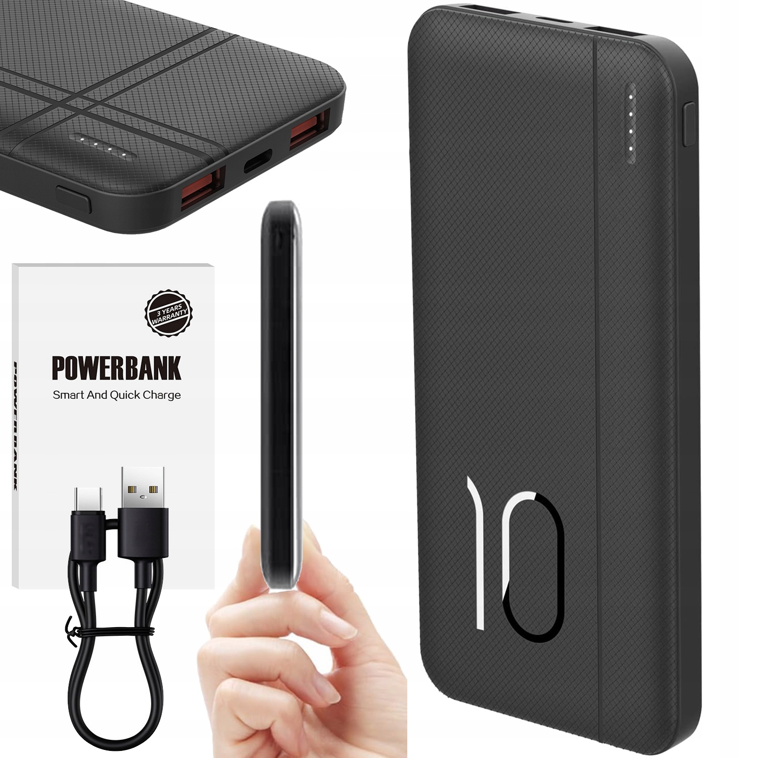 Powerbanka 10 000 mAh čierna